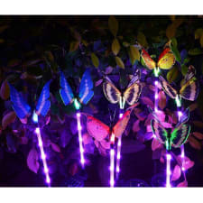 Estacas De Mariposa De Energía Solar Llevó Accesorios De Estacas De Mariposa De Energía Solar Llevó Accesorios De